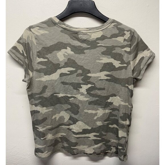 Athleta Womens XL Organic Daily Green Camo Crewneck Short Sleeve Shirt - Picture 4 of 6